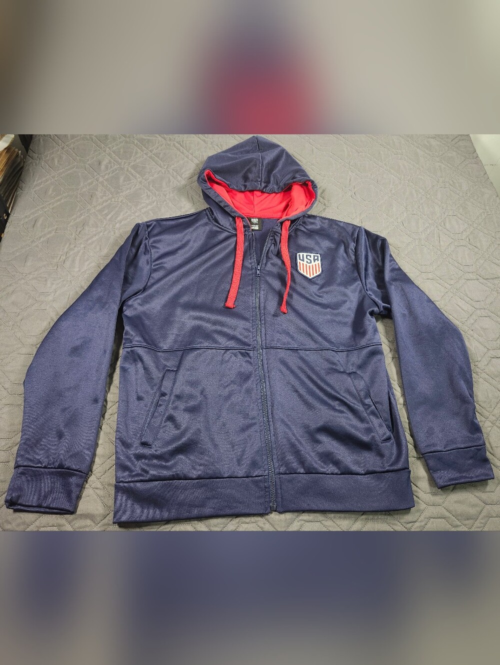 U.S. Soccer Icon Sports men's full-zip hoodie in navy blue